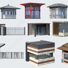 新中式岗亭3D模型下载